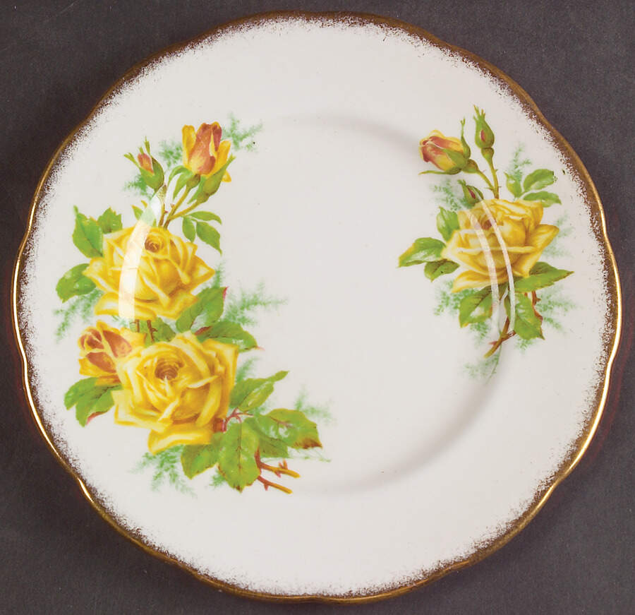 Tea Rose Yellow Dessert/Pie Plate by Royal Albert-1