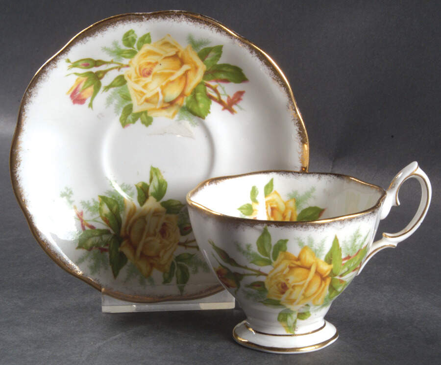 Tea Rose Yellow Footed Demitasse Cup & Saucer Set by Royal Albert-1