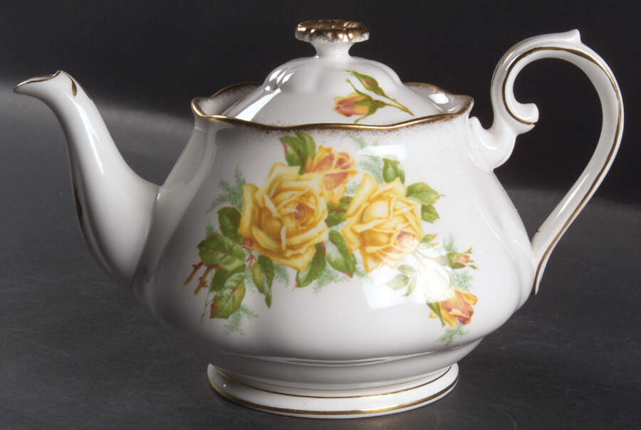 Tea Rose Yellow Small Teapot & Lid by Royal Albert-1