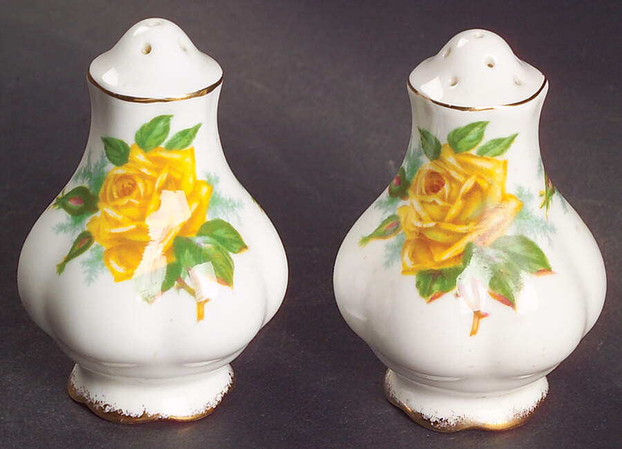 Tea Rose Yellow Salt & Pepper Set by Royal Albert-1