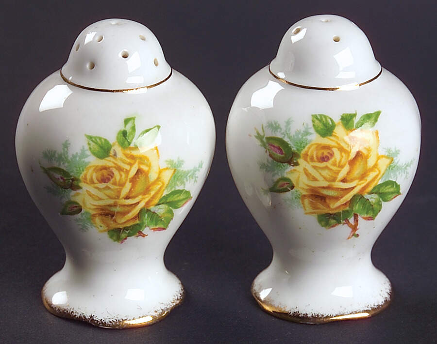 Tea Rose Yellow Salt & Pepper Set by Royal Albert-1
