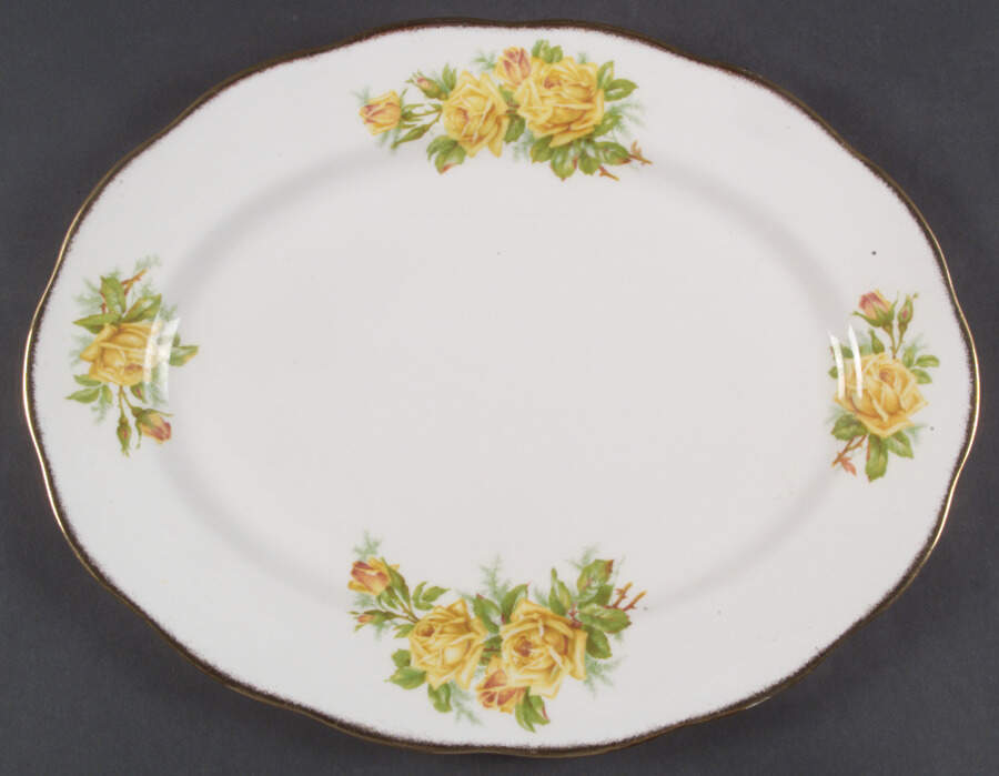Tea Rose Yellow 15" Oval Serving Platter by Royal Albert-1