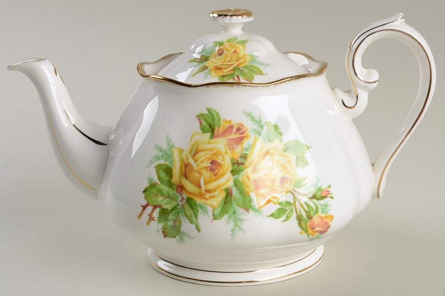 Tea Rose Yellow Teapot & Lid by Royal Albert-1