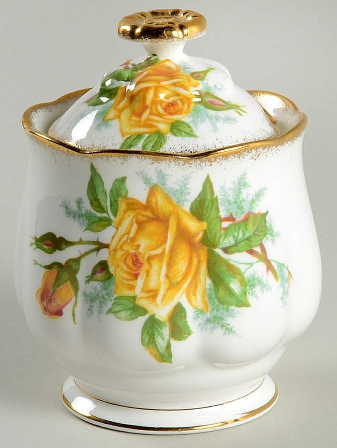 Tea Rose Yellow Jam/Jelly & Lid by Royal Albert-1