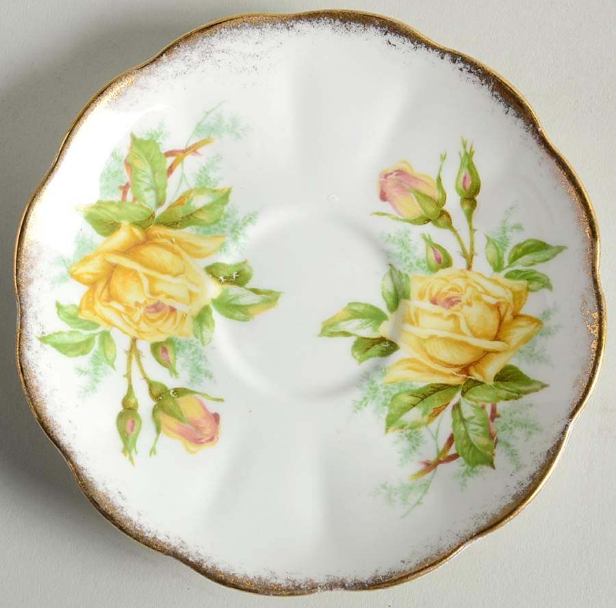 Tea Rose Yellow Saucer for Footed Demitasse Cup by Royal Albert-1