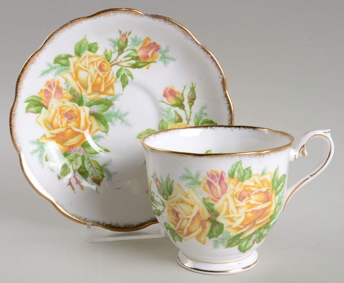 Tea Rose Yellow Footed Cup & Saucer Set by Royal Albert-1