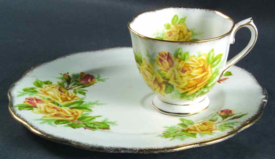 Tea Rose Yellow Snack Plate & Cup Set by Royal Albert-1