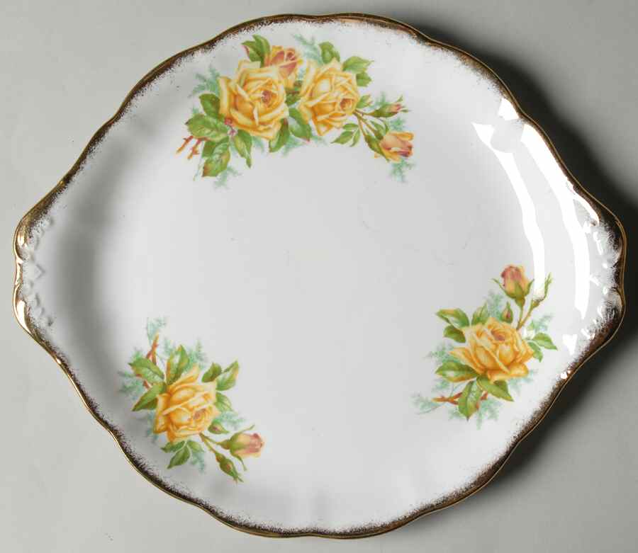 Tea Rose Yellow Handled Cake Plate by Royal Albert-1