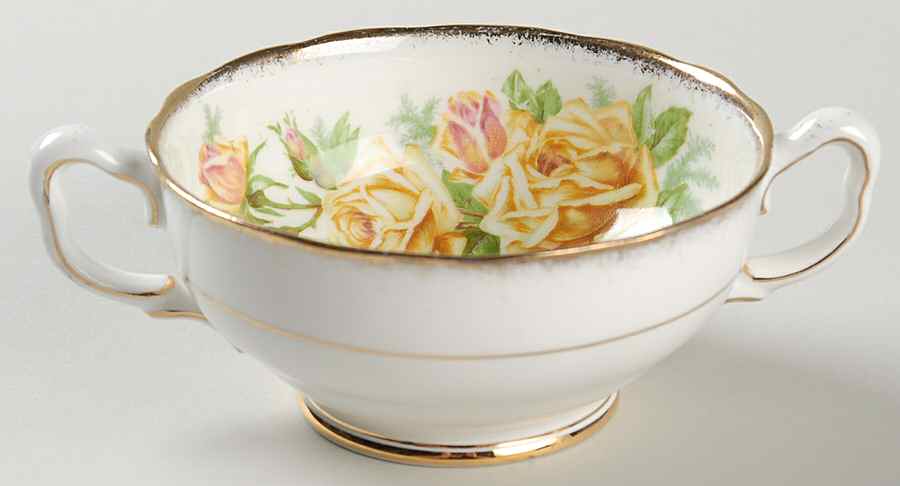 Tea Rose Yellow Footed Cream Soup Bowl by Royal Albert-1