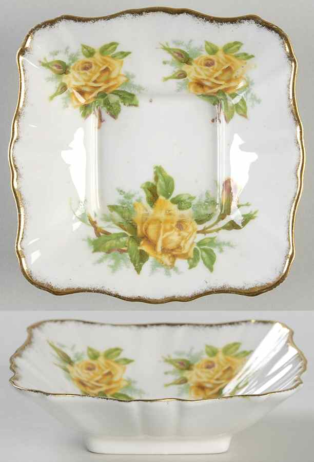Tea Rose Yellow Small Square Sweet Meat Dish by Royal Albert-1