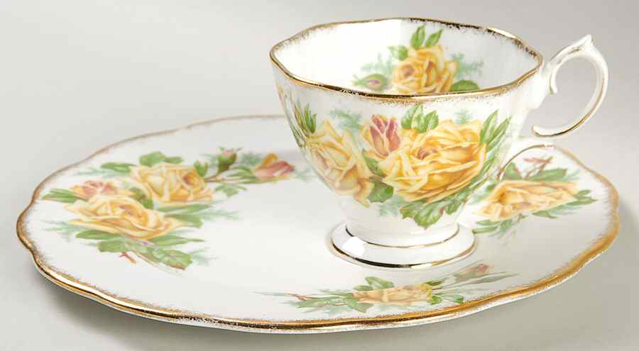 Tea Rose Yellow Snack Plate & Cup Set by Royal Albert-1