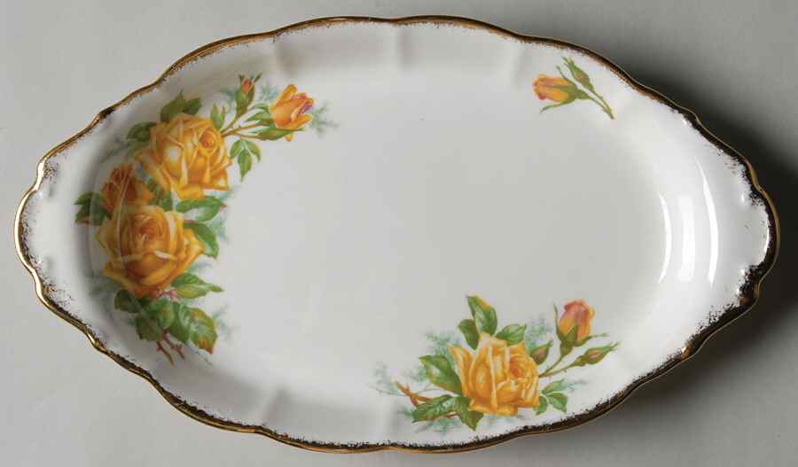 Tea Rose Yellow Tray for Creamer & Open Sugar by Royal Albert-1
