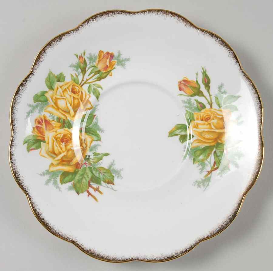Tea Rose Yellow Round Gravy Boat & Underplate by Royal Albert-1