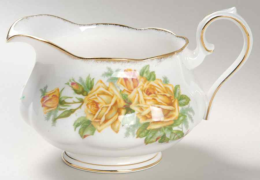 Tea Rose Yellow Round Gravy Boat by Royal Albert-1