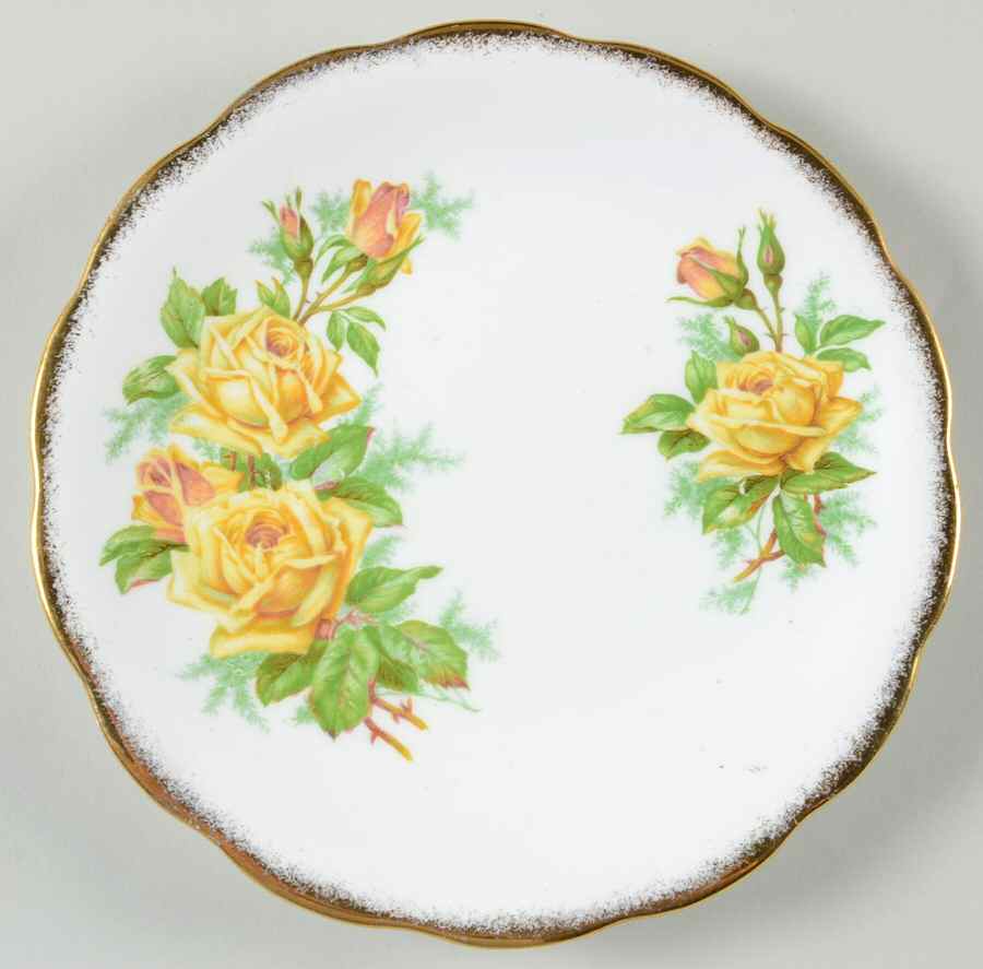 Tea Rose Yellow Coupe Dessert Plate by Royal Albert-1
