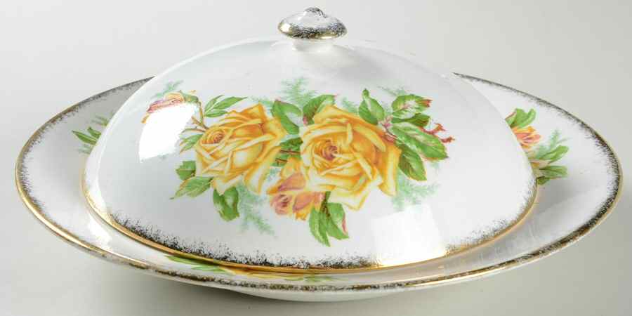 Tea Rose Yellow Muffin Dish & Lid by Royal Albert-1