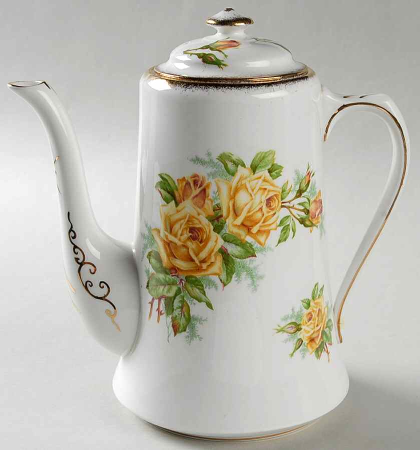 Tea Rose Yellow Small Coffee Pot & Lid by Royal Albert-1