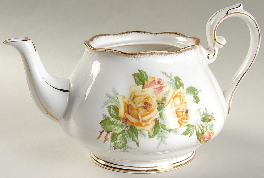 Tea Rose Yellow Teapot No Lid by Royal Albert-1