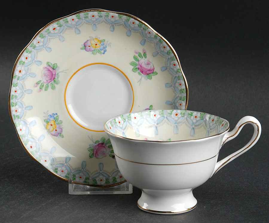 Torquay Footed Cup & Saucer Set by Royal Albert-1