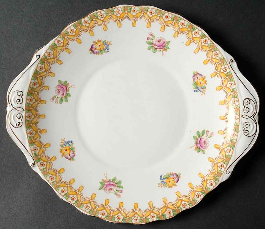 Torquay Yellow Handled Cake Plate by Royal Albert-1