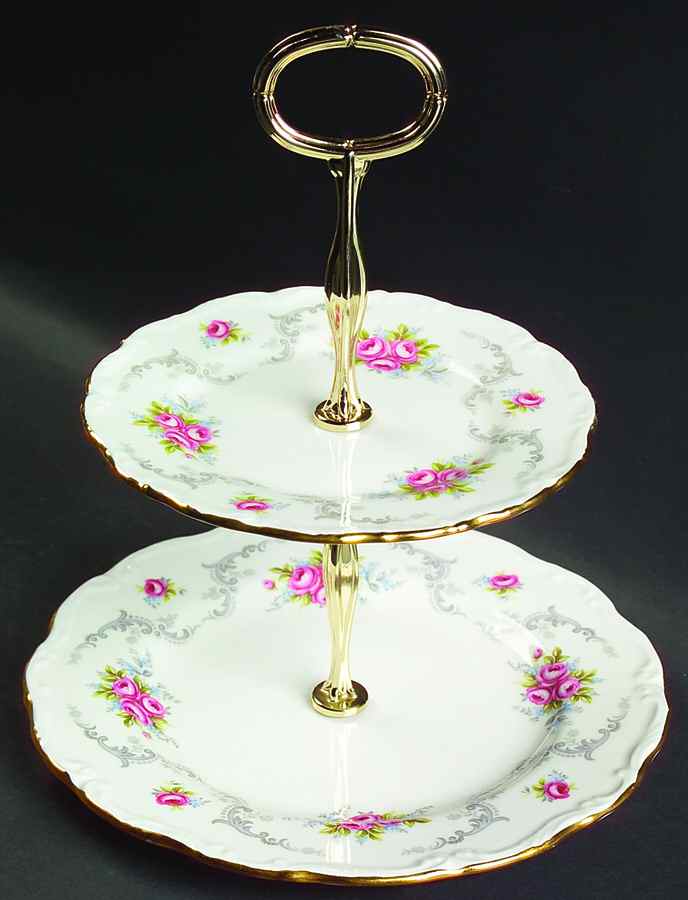 Tranquillity 2-Tiered Serving Tray (Salad & Bread/Butter Plate) by Royal Albert-1
