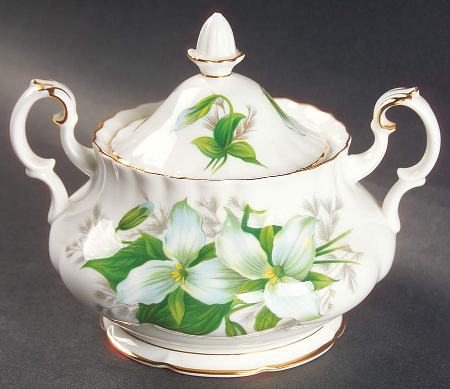 Trillium Sugar Bowl & Lid by Royal Albert-1