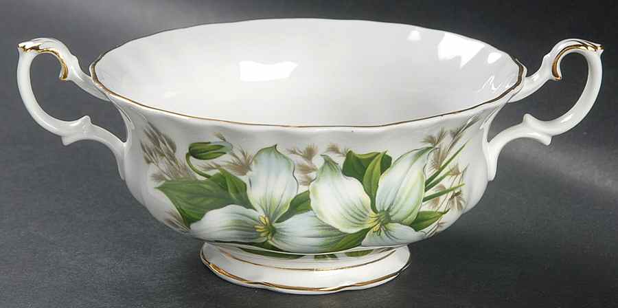 Trillium Footed Cream Soup Bowl by Royal Albert-1