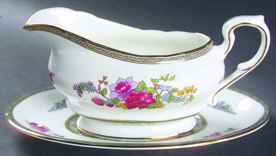 Tree of Kashmir Gravy Boat & Underplate by Royal Albert-1