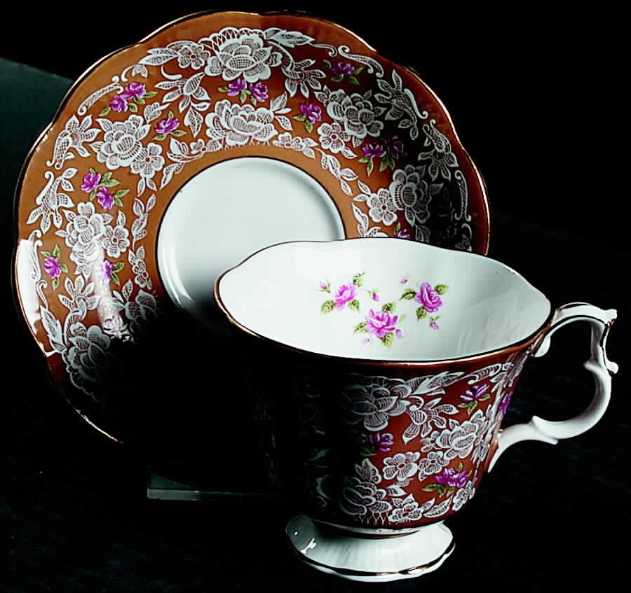 True Love Brown Footed Cup & Saucer Set by Royal Albert-1