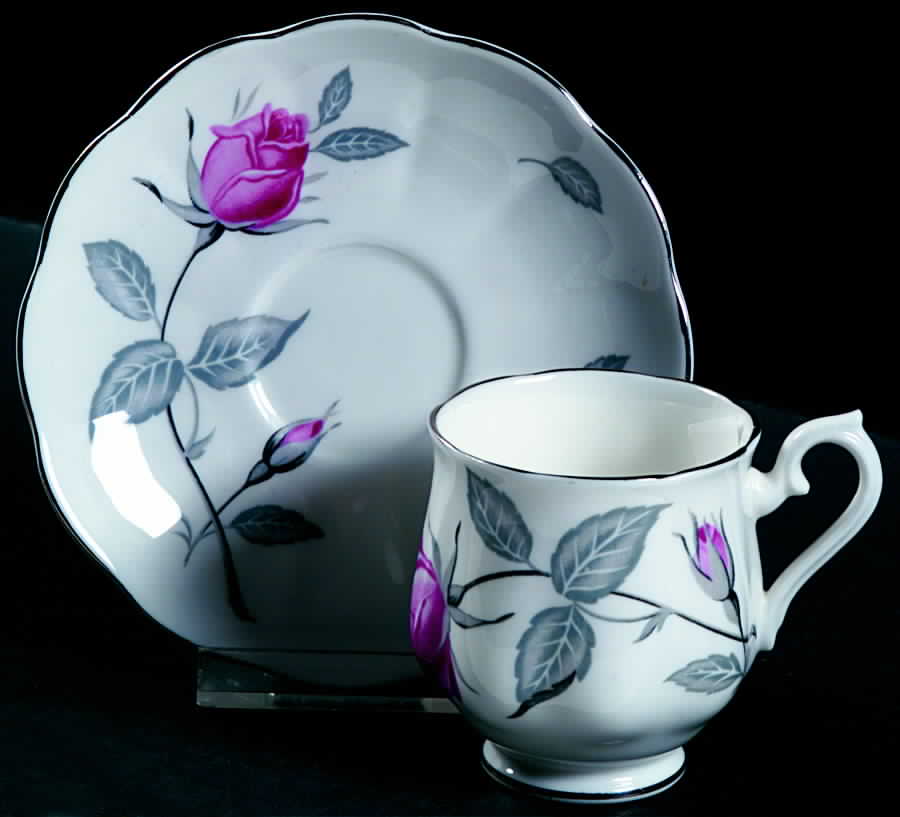 Trent Rose Footed Demitasse Cup & Saucer Set by Royal Albert-1