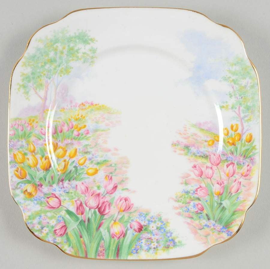Tulip Square Dessert Plate by Royal Albert-1