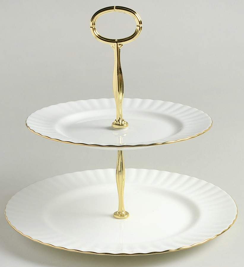 Val D'Or 2 Tiered Serving Tray (Dinner & Salad Plate) by Royal Albert-1