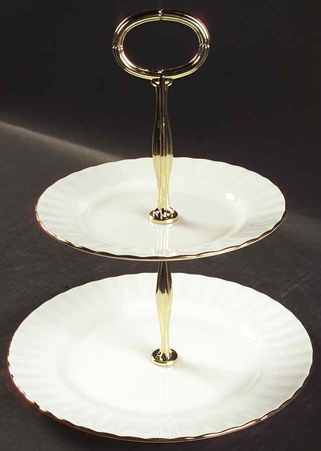 Val D'Or 2-Tiered Serving Tray (Salad & Bread/Butter Plate) by Royal Albert-1