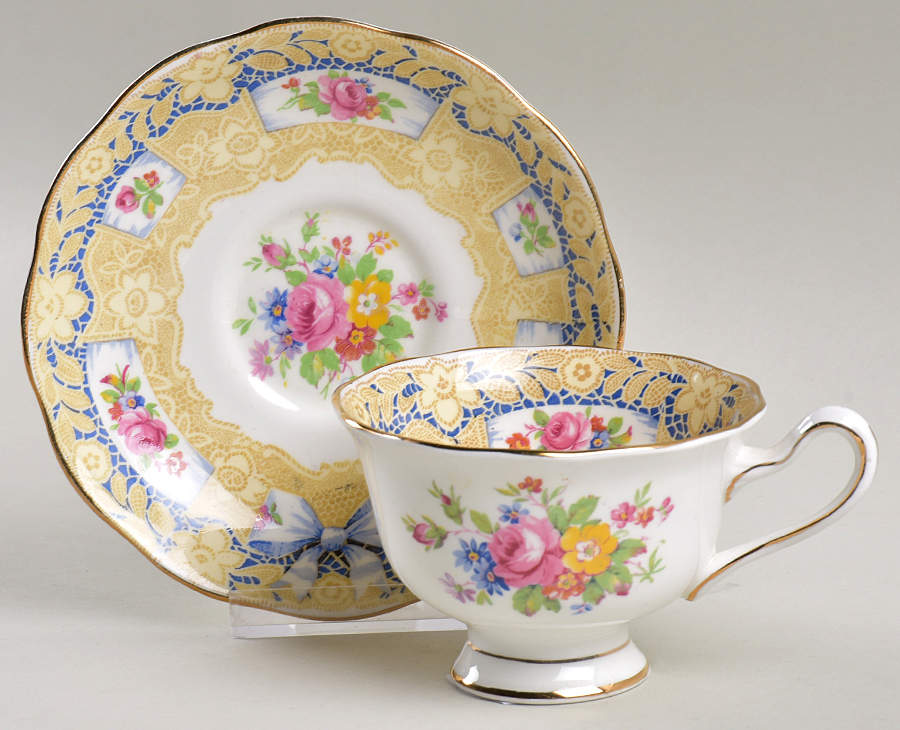 Valentine Footed Cup & Saucer Set by Royal Albert-1