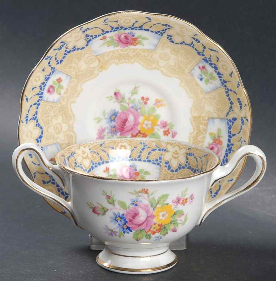 Valentine Footed Bouillon Cup & Saucer by Royal Albert-1
