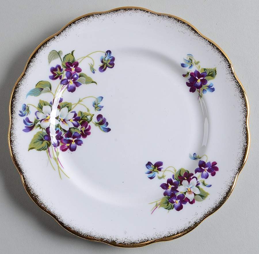 Violets For Love Bread & Butter Plate by Royal Albert-1