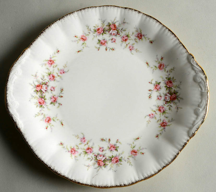 Victoriana Rose (Elizabeth Shape) Handled Cake Plate by Royal Albert-1
