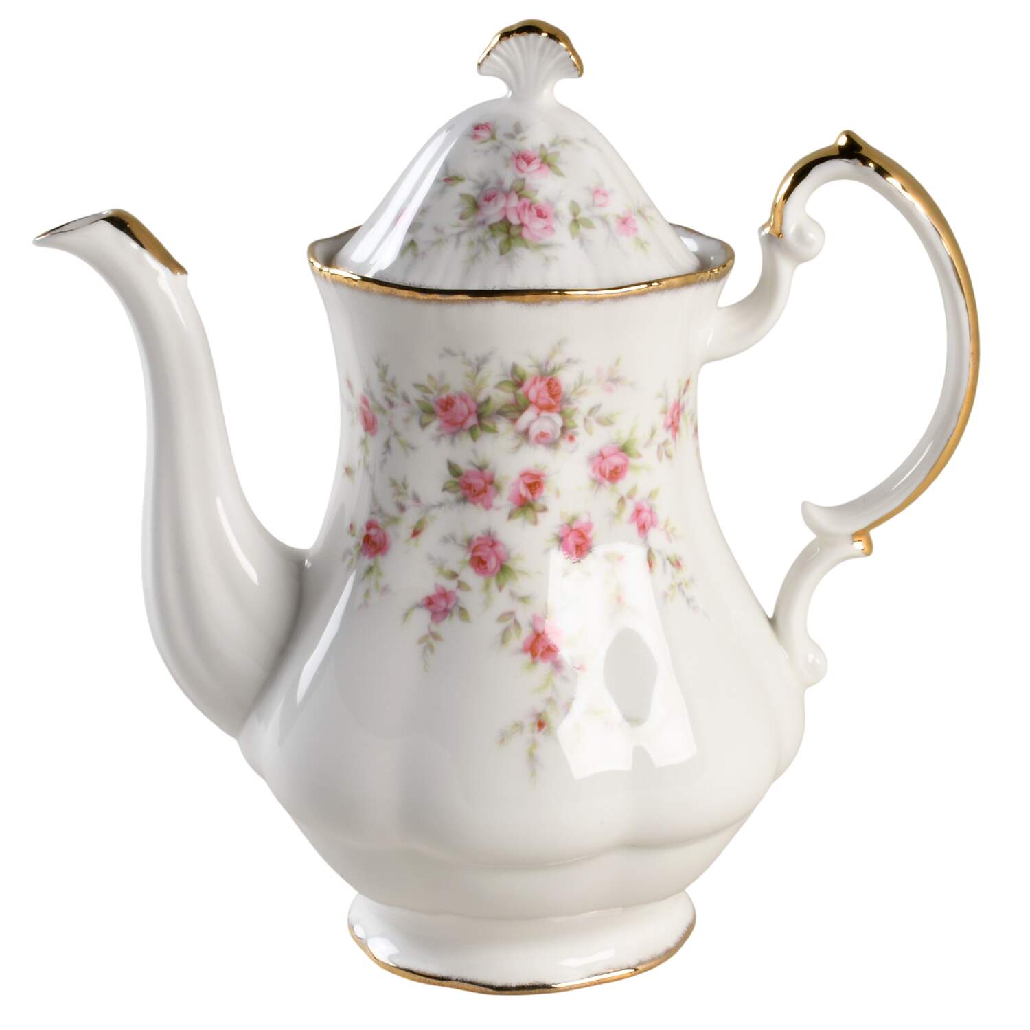 Victoriana Rose (Elizabeth Shape) Coffee Pot & Lid by Royal Albert-1