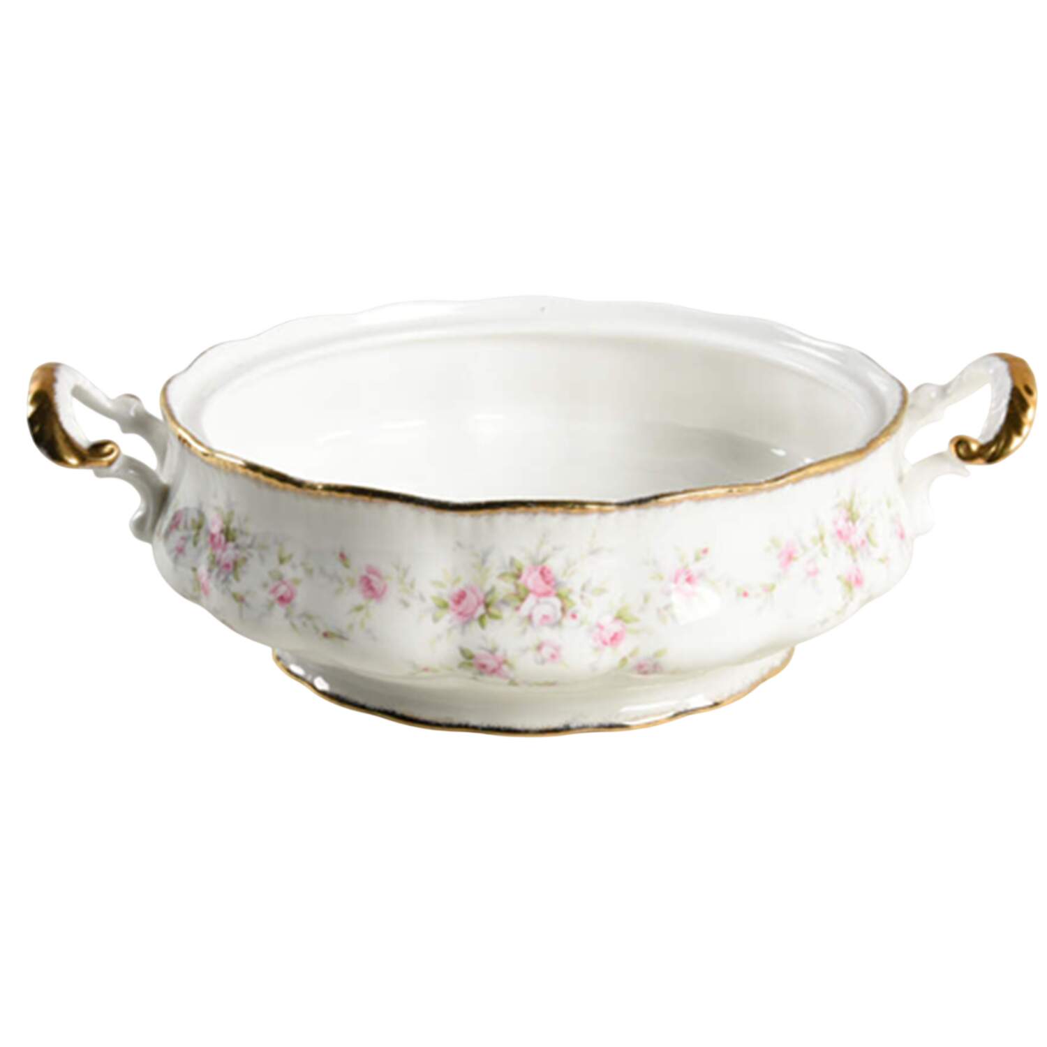Victoriana Rose (Elizabeth Shape) Round Vegetable No Lid by Royal Albert-1