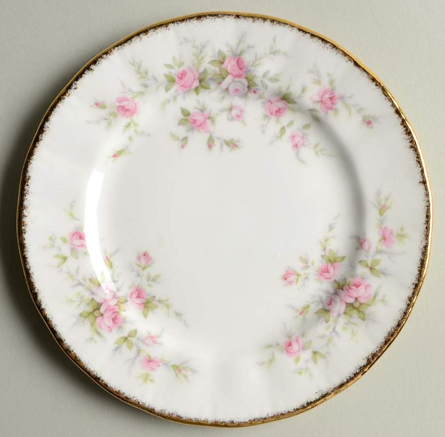 Victoriana Rose (Elizabeth Shape) Bread & Butter Plate by Royal Albert-1