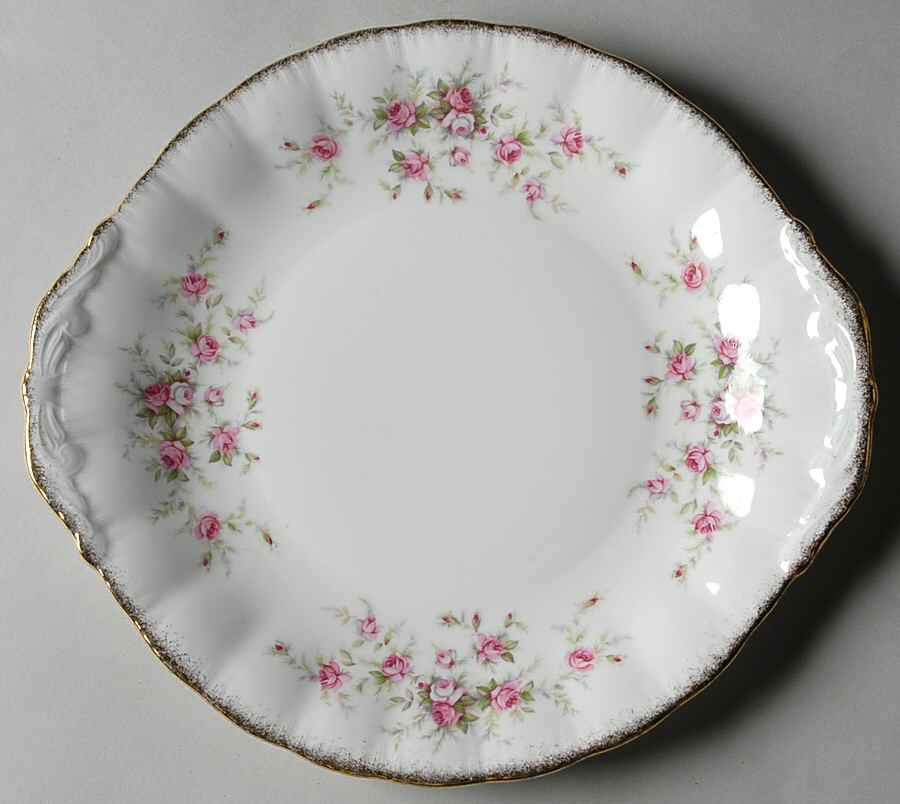 Victoriana Rose (Elizabeth Shape) Handled Cake Plate by Royal Albert-1