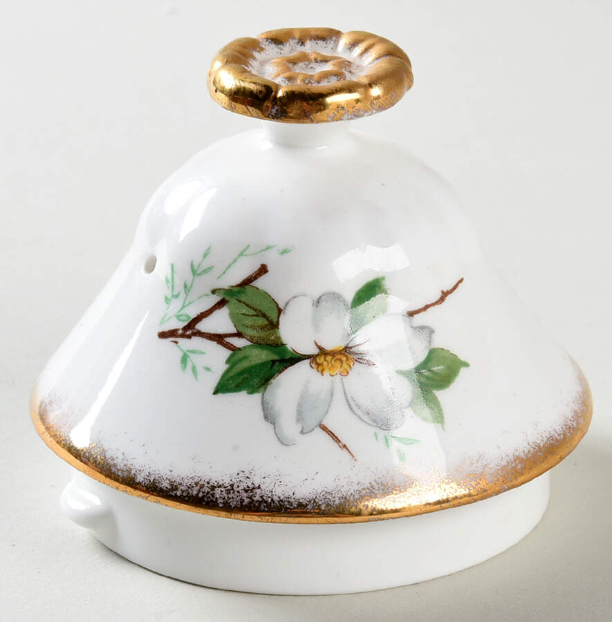 White Dogwood (Brushed Gold Grim Lid for Coffee Pot by Royal Albert-1