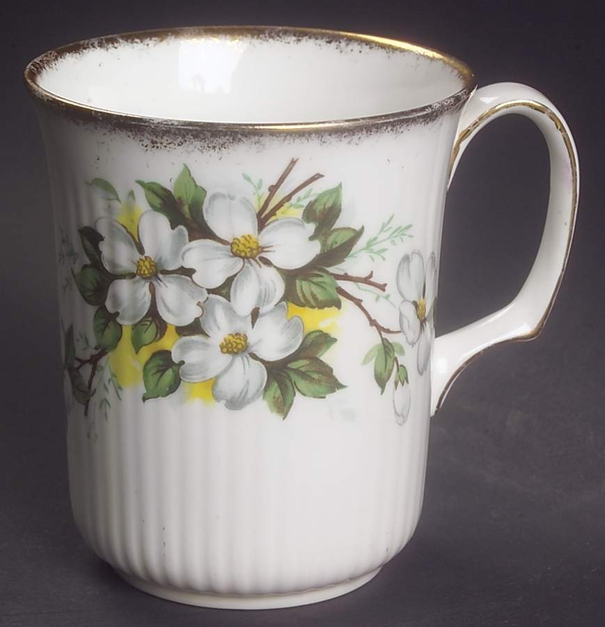 White Dogwood (Brushed Gold Grim Mug by Royal Albert-1