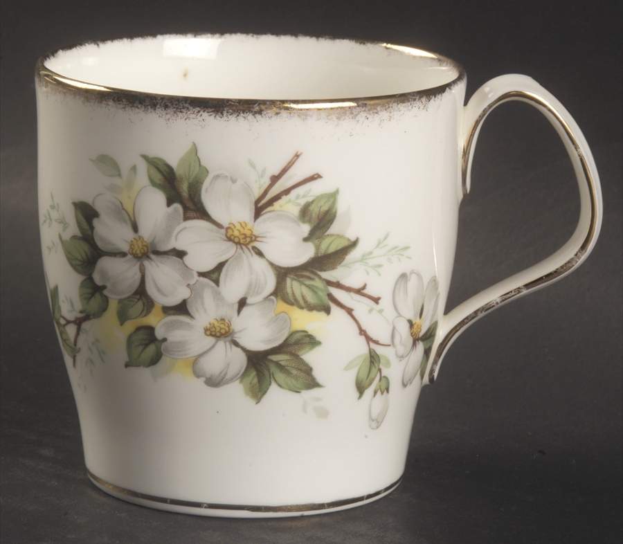White Dogwood (Brushed Gold Grim Mug by Royal Albert-1