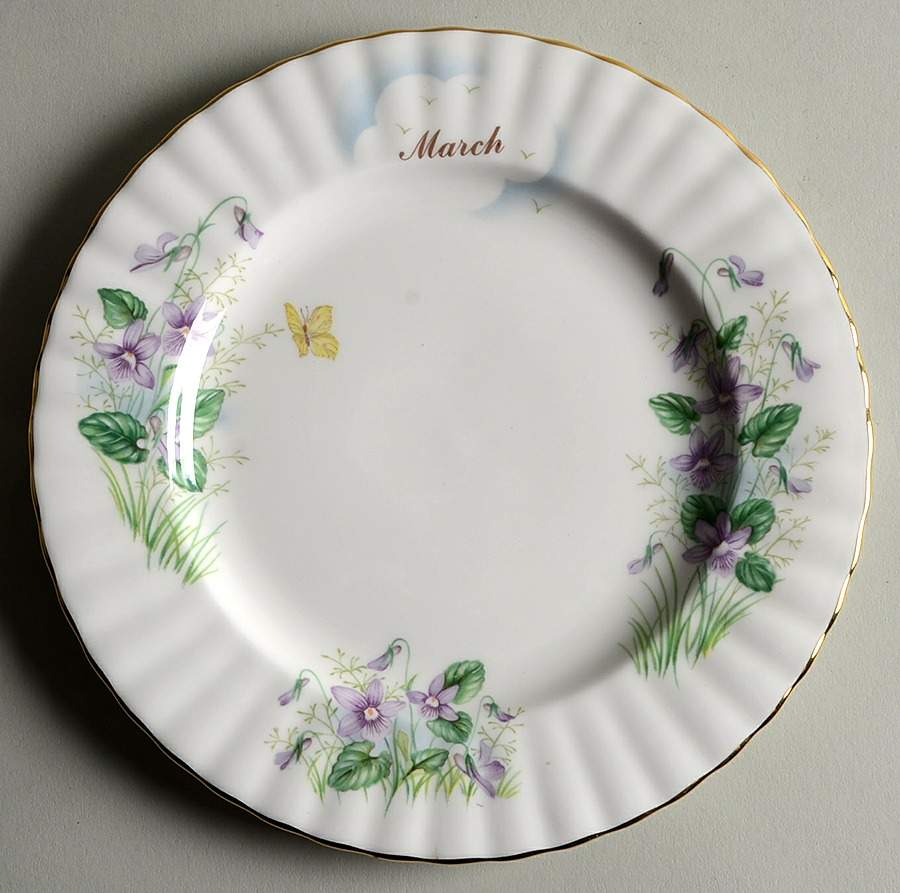 Wild Flower of The Month Salad Plate by Royal Albert-1