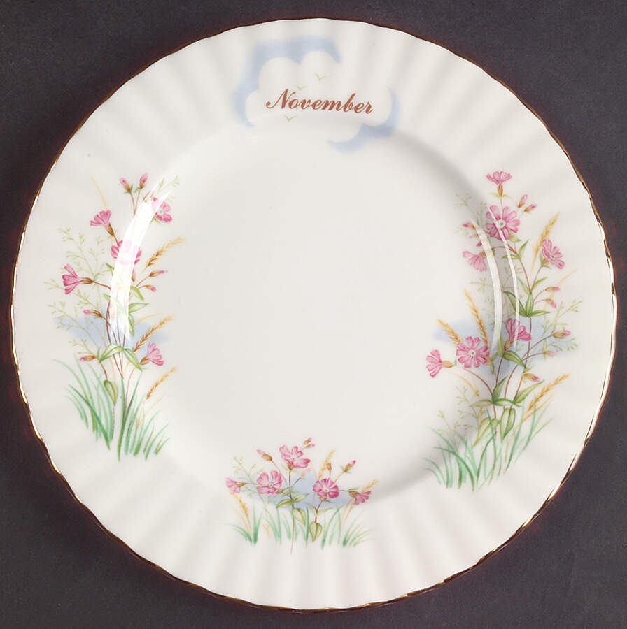 Wild Flower of The Month Salad Plate by Royal Albert-1