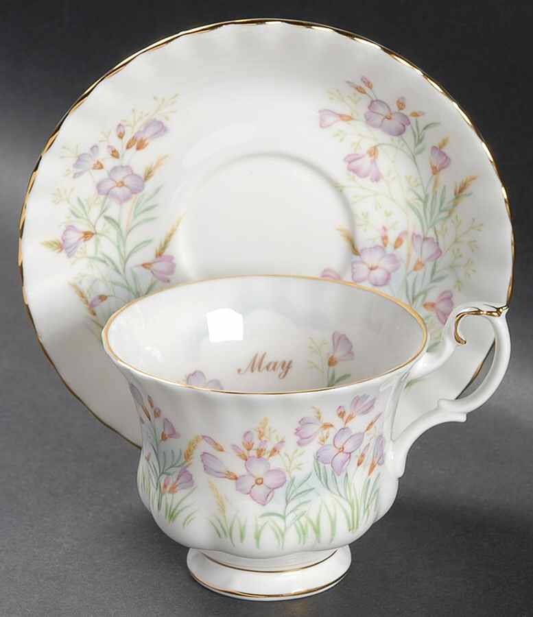 Wild Flower of The Month Footed Cup & Saucer Set by Royal Albert-1