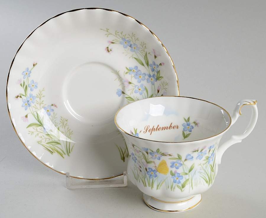 Wild Flower of The Month Footed Cup & Saucer Set by Royal Albert-1