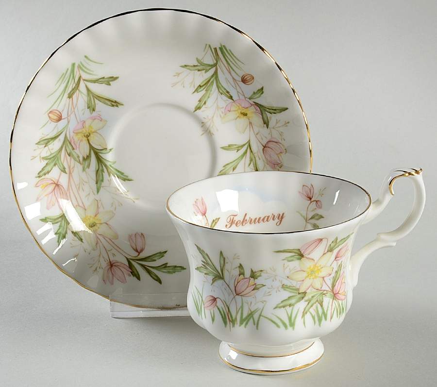 Wild Flower of The Month Footed Cup & Saucer Set by Royal Albert-1