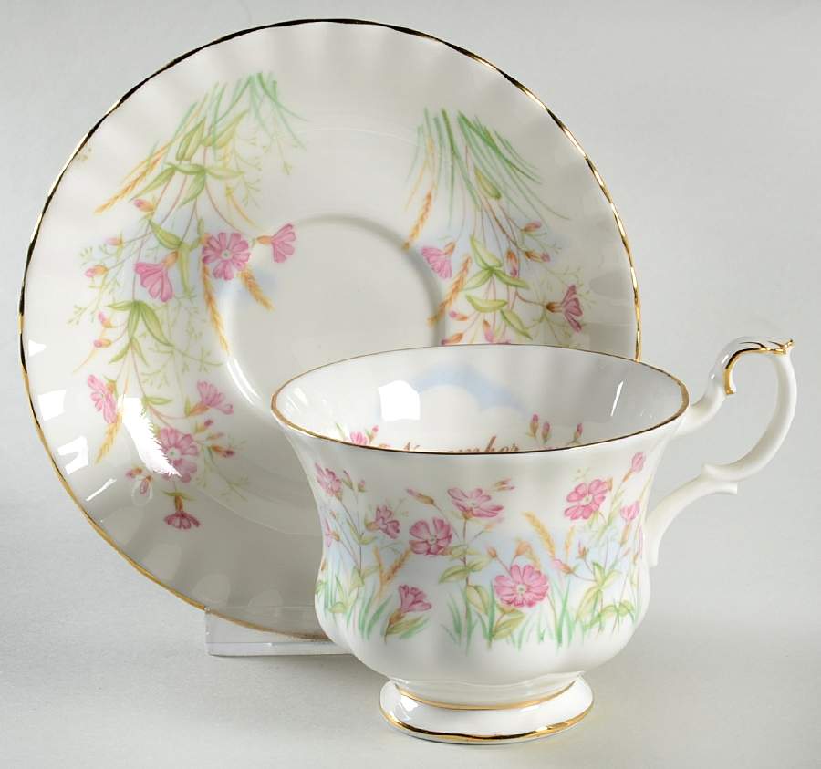 Wild Flower of The Month Footed Cup & Saucer Set by Royal Albert-1